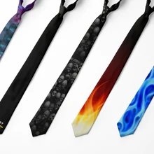 

New Design Fashion Men's Tie 8cm Blue Black Flame Necktie 3D Printing Tie For Men Unisex Causal Party Wedding Accessories Ties