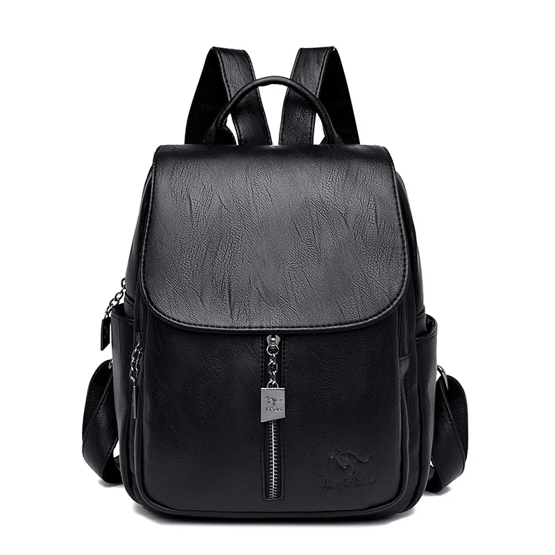 

Women's Soft Leather Backpack 2019 New Style Korean-style College Style Backpack Sheepskin Backpack