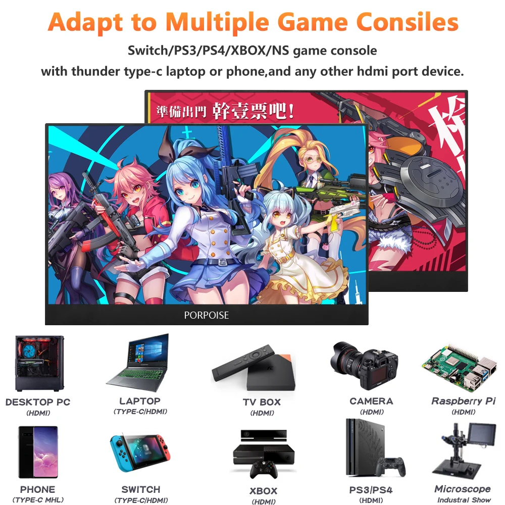 15.6inch Portable Monitor 17.3 Ips Hdr Fhd Eye Care Screen Usb C Hdmi Ps4  Ps5 Switch Gaming Screen Computer Display - Lcd Monitors - AliExpress