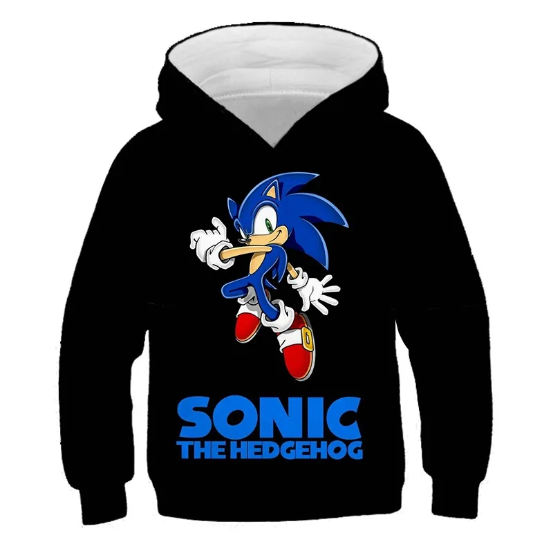 Детская одежда Sonic hedgehog Осенний пуловер свитшоты с капюшоном худи принтом