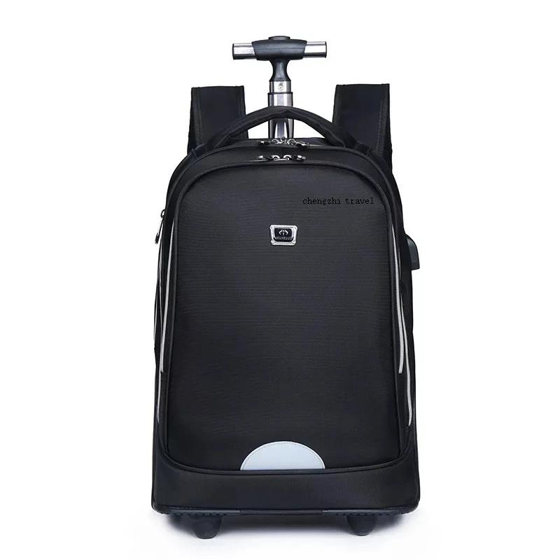 20" Inch Carry On Lazy School Rolling Trolly Bag Travel Backpack Luggage With Wheels