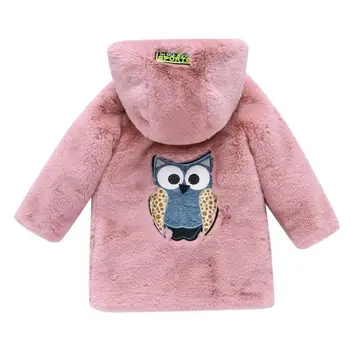 

New Cartoon Thick Winter Coat Girls Clothes for Infant Girl Faux Fur Hooded Newborn Children Jacket Casaco Infantil Children Top