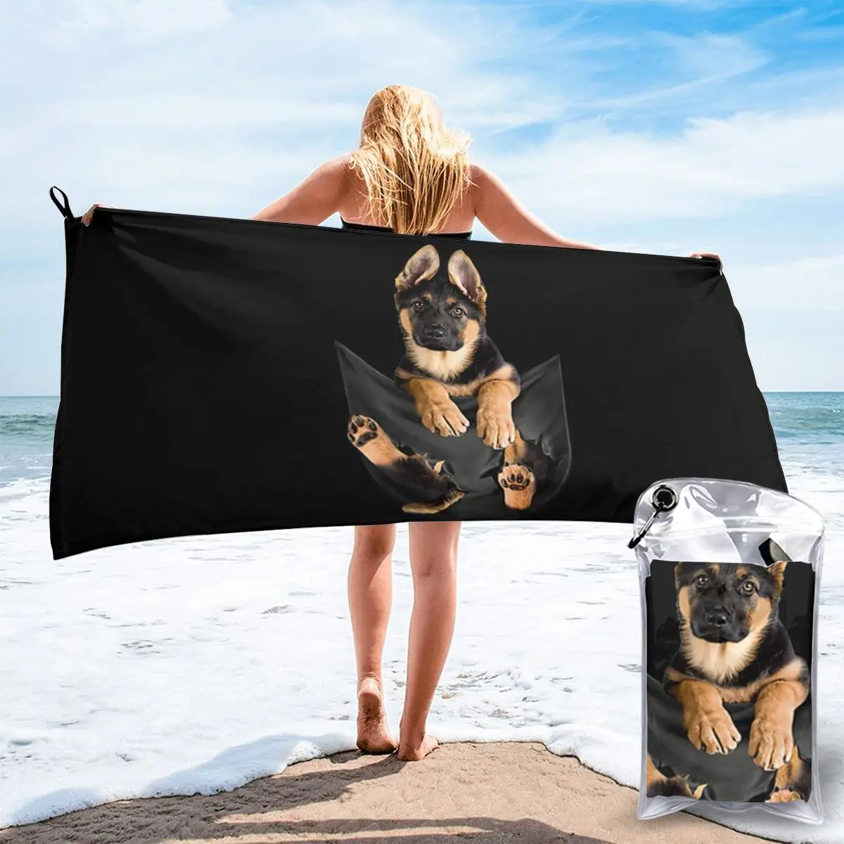 German Shepherd In Pocket Dogs Lover Funny Cotton Women Men Original