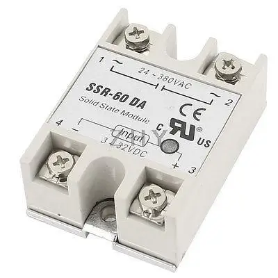 

SSR-60DA 60A One Phase Machinery Control Solid State Relay w Base