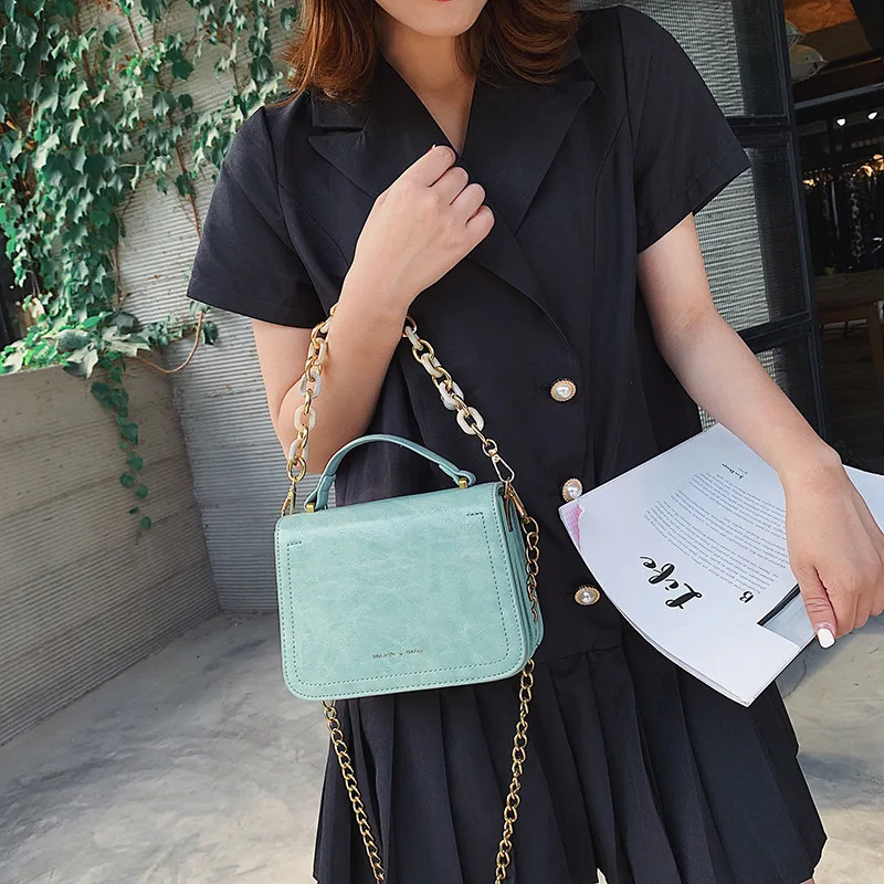 

Summer Non-mainstream Bag Women's 2019 New Style Korean-style Versatile Shoulder Fashion Hand Chain Square Sling Bag