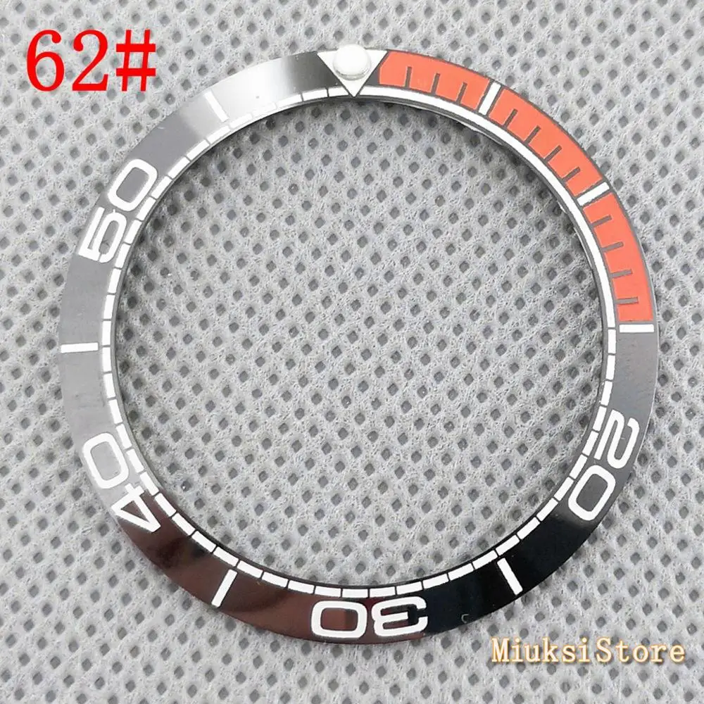 62 Аксессуары для часов 38 мм, Драгоценный Камень fit GMT автоматический 40 мм Мужской БЕЗЕЛЬ для наручных часов fit Parnis часы p300 - Цвет: 62