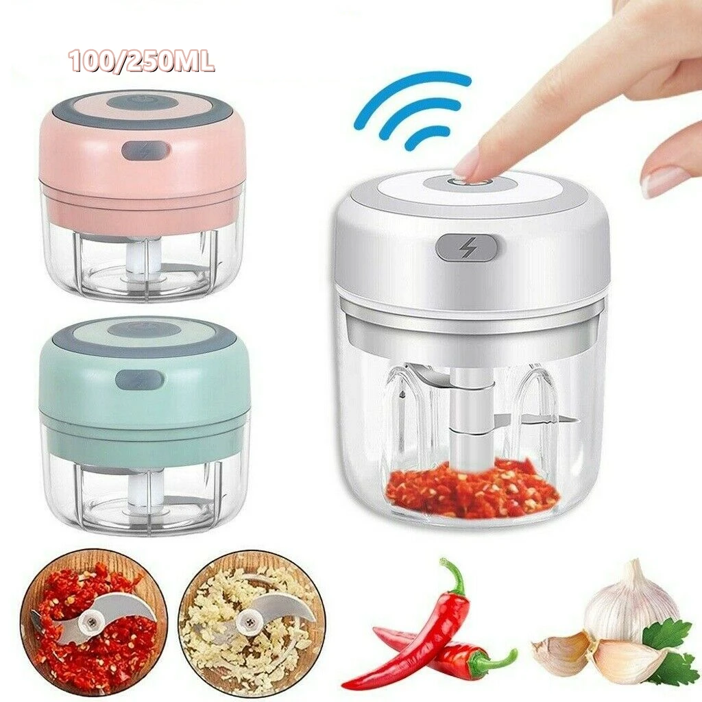 Electric Food Crusher Garlic Masher Garlic Press Vegetable Chili Meat