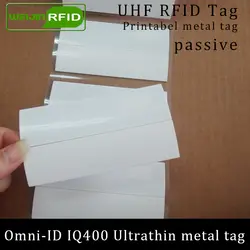 UHF RFID Анти-металлический тег omni-ID IQ400 IQ 400 915 МГц 868 МГц Impinj Monza4QT EPCC1G2 6C для печати Пассивная RFID синтетическая этикетка