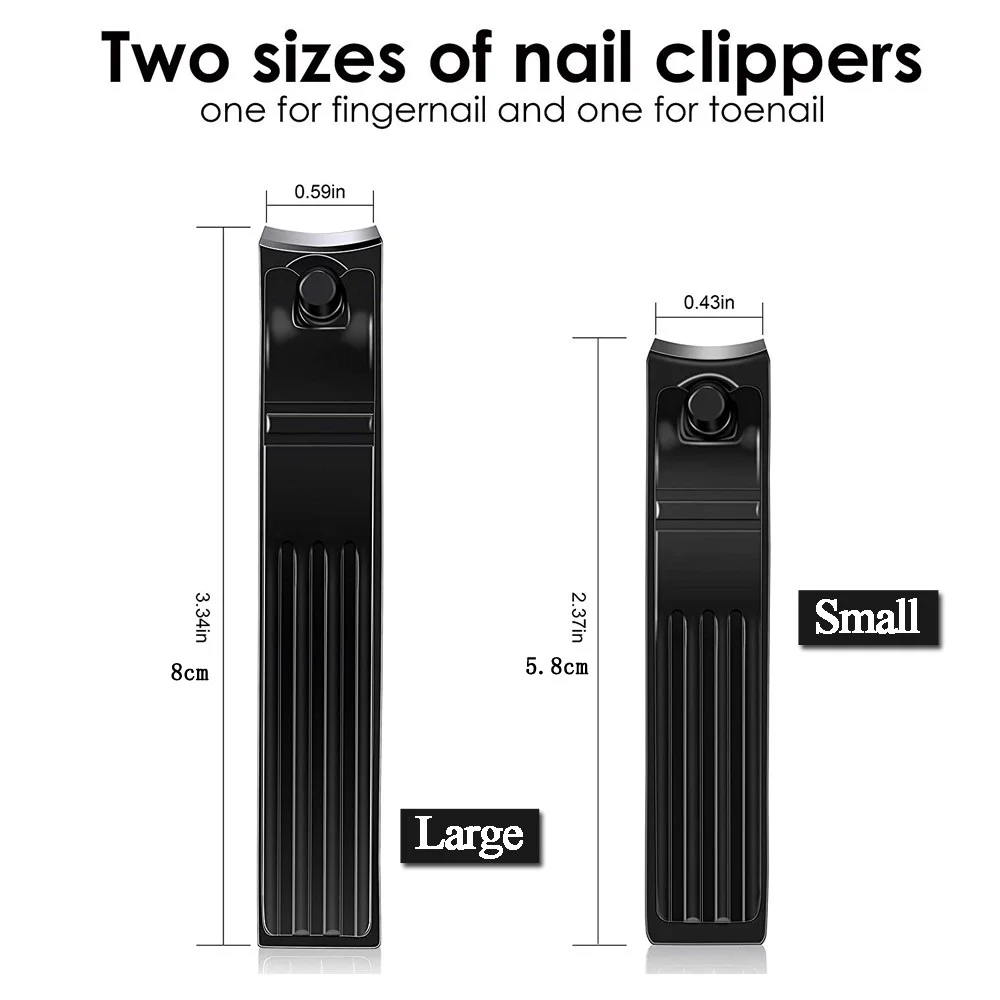 High Quality Black Nail Clipper Straight Blades Nipper Toenail Cutter Fingernail Trimmer Manicure Pedicure Tools For Man Women