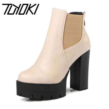 

Tuyoki Size 33-43 Women Platform Boots Half Short Boots High Heel Boots Warm Fur Shoes For Cold Winter Boots Women Footwears