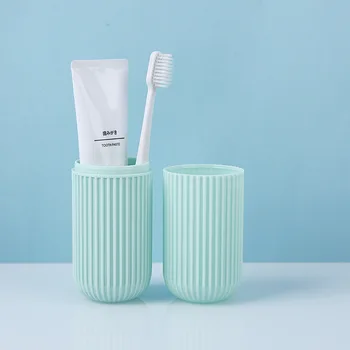 

Magic glue easy to open and close use travel toothbrush wash mouthwash cup portable set creative mouth brush box toothbrush with