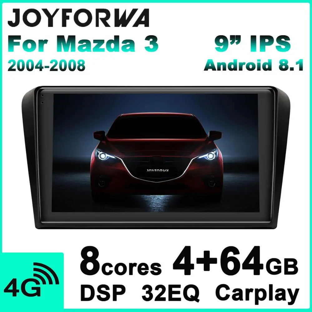 Автомагнитола 2DIN 9 дюймов Android мультимедийный плеер для Mazda 3 2004 2008 4G Wi-Fi Bluetooth |