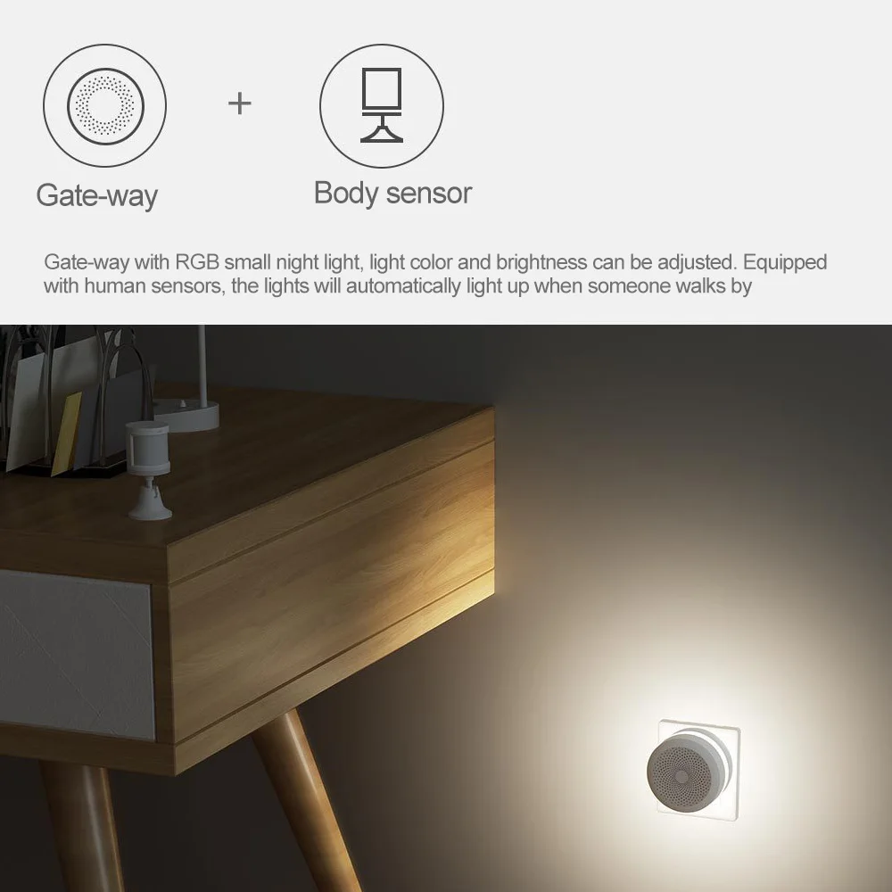 4 шт. Aqara Hub GatewayWiFi Zigbee Интеллектуальный воротниковый RGB светодиодный ночной Светильник для дома центр управления для xiaomi mijia Apple Homekit