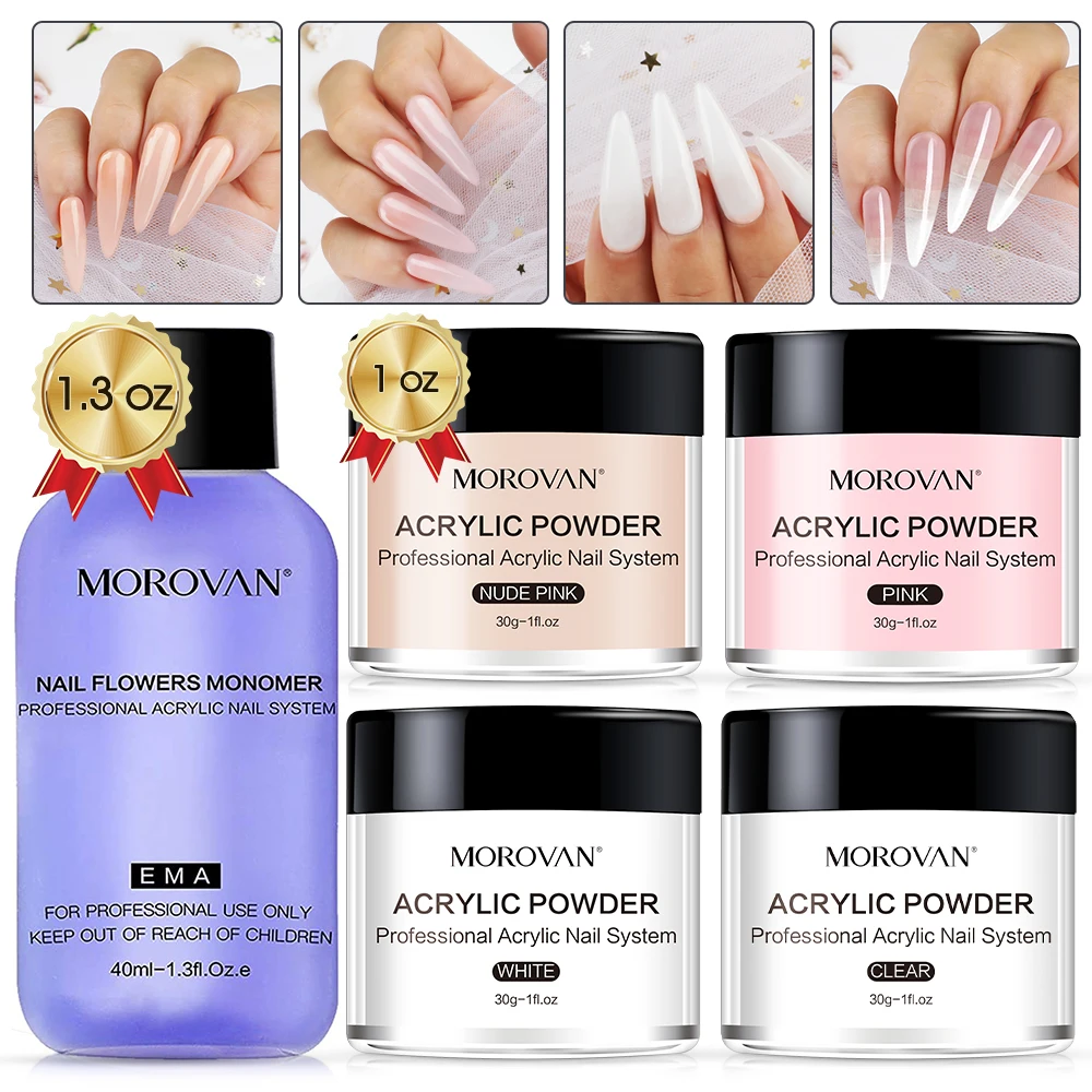 Nail Acrylic Liquid Monomer 40ml Clear Acrylic Powder 30g Crystal for