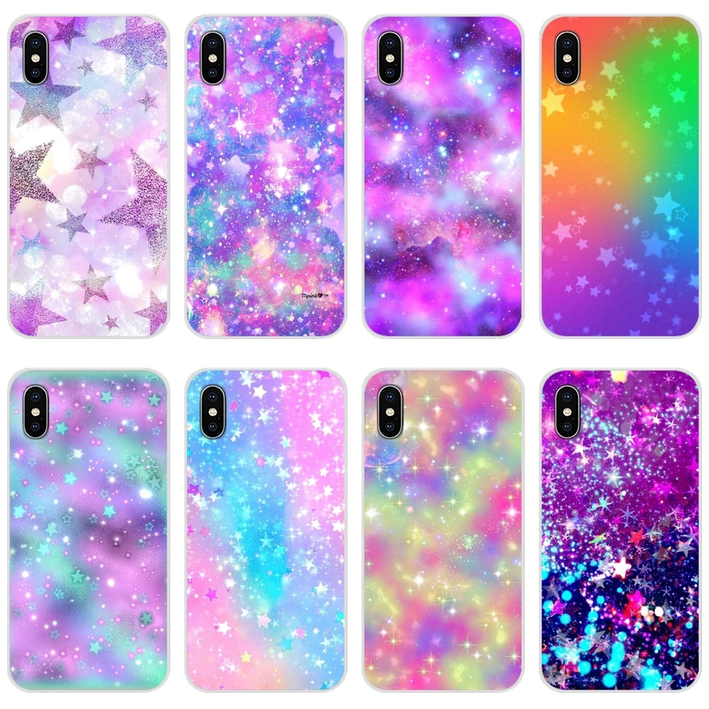 Soft Transparent Cases Cover Colorful Glitter Stars For Huawei G7 G8 P8 P9 P10 P20 P30 Lite Mini Pro P Smart Plus 2017 2018 2019 | Мобильные