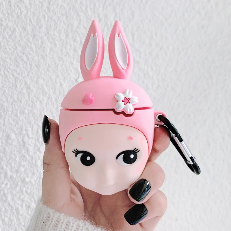 Cupid A 3D мультфильм Рик и Морти чехол для наушников s для AirPods 1 2 Bluetooth гарнитура зарядная Коробка Чехол для наушников силиконовый чехол с крючком - Цвет: Cupid A