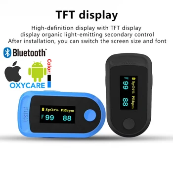 

Portable Android iOS Bluetooth Finger Pulse Oximeter Blood Oxygen Sturation Meter SPO2 PR Oximetro Monitor