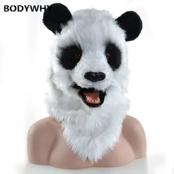 

New New Simulation Giant Panda Wigs Adult Adult Dress Performance Mask Plush Animal Headgear Will Move Mouth Video Shooting