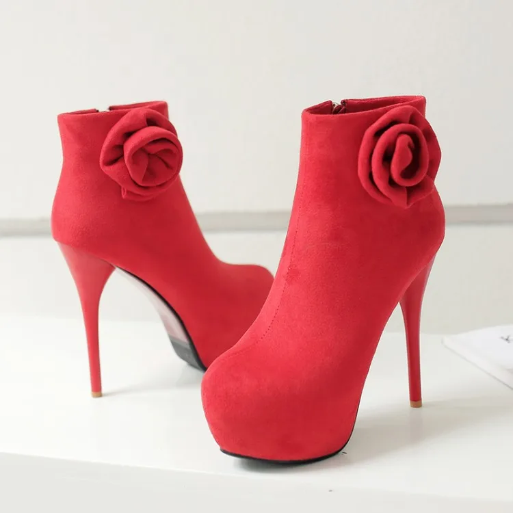 

Big Size 9 10 11-15 boots women shoes ankle boots for women ladies boots shoes woman winter Solid color tapered heel