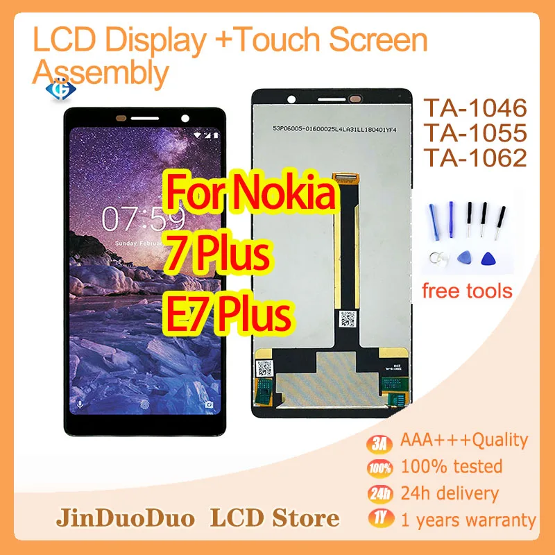 6.0 "Originale Per Nokia 7 Plus Display Lcd Touch Screen Digitizer Assembly Per Nokia 7 Plus Sostituzione Display Ta-1046 Ta-1055