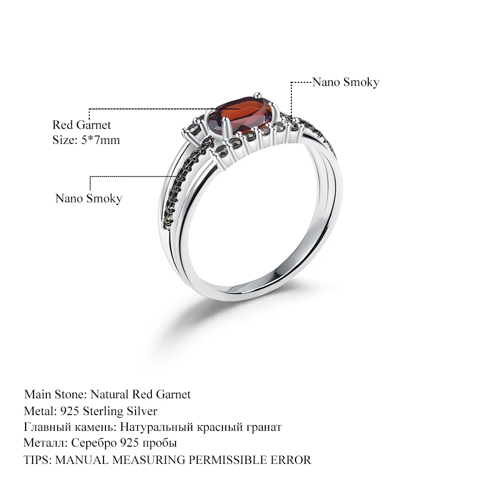 GEM'S BALLET, 0.95Ct, натуральный красный гранат, античный стиль, кольца для женщин, 925 пробы, серебро, камень, кольцо, хорошее ювелирное изделие