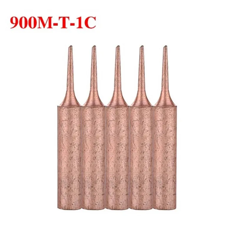 5pcs 900M-T Pure Copper Soldering Iron Tips Lead-Free Welding Solder Tip 933.907.951 For Welding Equipment Soldering Supplies wire welding