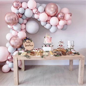 

Golden Rose Gold Confetti Ballon Macaron Balloons Garland Arch For Wedding Birthday Party Kids Baby Shower Decor