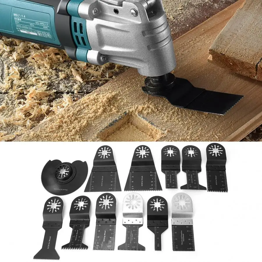 

12Pcs Set Universal Oscillating Blade Multiple Purposes Saw Tool For Wood Plastic Soft Metal