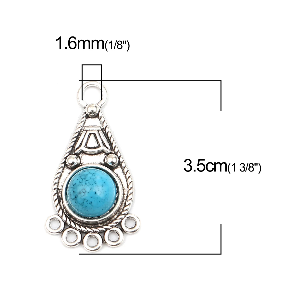 8 jahreszeiten Böhmischen Antique Silber Farbe Anschlüsse Unregelmäßigen Charms Blau Stein DIY Machen Ohrringe Metall Schmuck Erkenntnisse, 5-20PCs – Detail 27