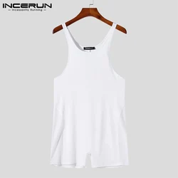 INCERUN 2021 New Men Comfortable Homewear Jumpsuits O-neck Breathable Mesh Male Transparent Skinny Stretch Short Jumpsuit S-5XL