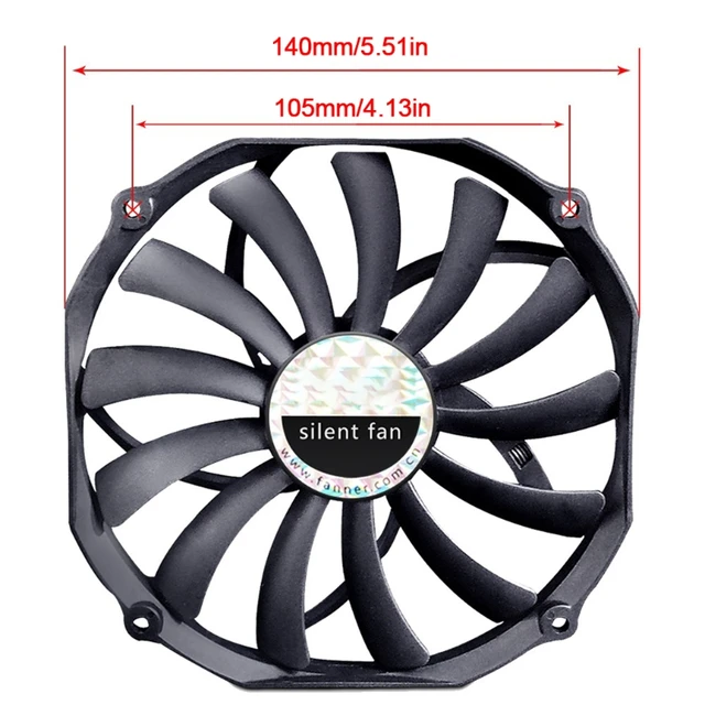 140mm Computer Fan Silent | Cooling Fan 140mm | Cooling Fan 12v 140mm -  140mm - Aliexpress