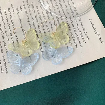 

Transparent Acrylic Butterfly Earrings Women Elegant Resin Statement Two overlapping animals Bijoux Korean Fashion Jewelry