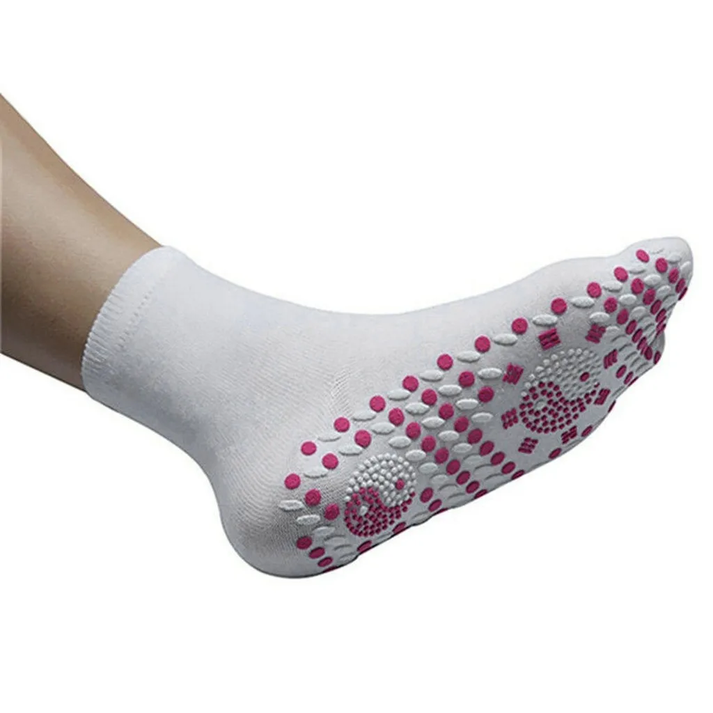 Для женщин Для мужчин носки турмалиновые саморазогревающиеся нагрева носки для девочек с теплой подкладкой средства ухода за кожей стоп унисекс комфорт самонагревающийся браслет здоровья носки магнитотерапия# P30 - Цвет: Белый