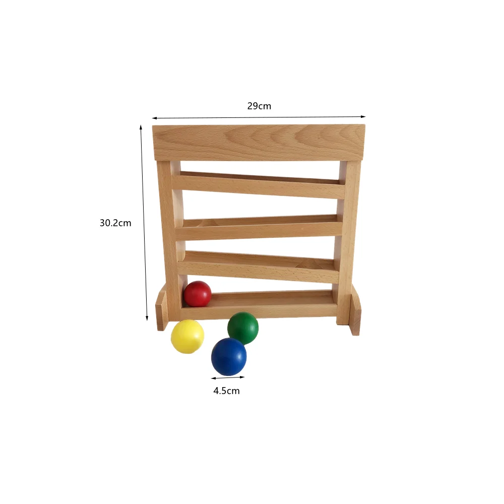 Дитячі іграшки Монтессорі Сенсорні заходи Дерев'яний м'яч Трекер М'яч Біг падає Гра для немовлят Малюків Візуальний розум