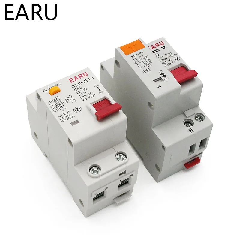 DZ30L DZ40LE EPNL DPNL 230 В 1P + N выключатель остаточного тока с защитой от перегрузки и