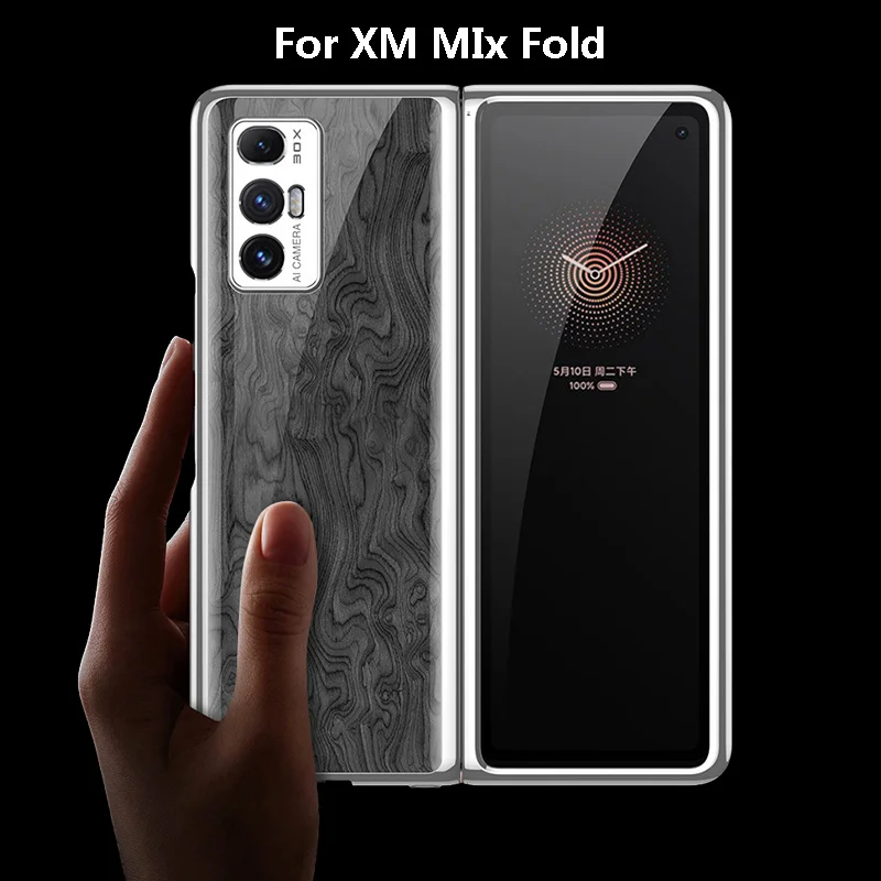 

Custom Personalized Phone Case Tempered Glass For Xiaomi Mi Mix Fold 5G Cover Luxury Plating Square Frame Shockproof Protective
