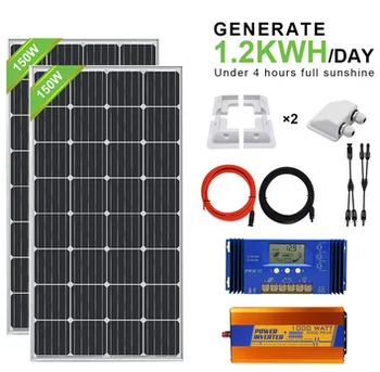 

ECO-WORTHY 200W/240W/300W &pro kit Solar Panel Kit For RV & 20A 60A Controller