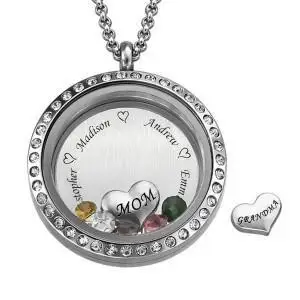 

S925 Fine Silver Heart Birthday Stone Lettering Jewelry Personalized Name Customizable Hot Selling Necklace Ornament Manufacture