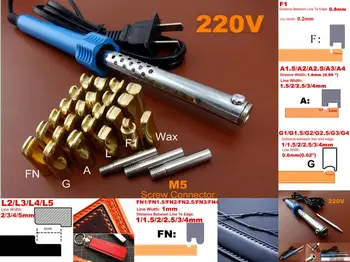 

220V Leather Craft Electric Edge Crease Edging Creasing Machine Soldering Iron Replace Head Tip Tool Set M5 Screw Connector NEW