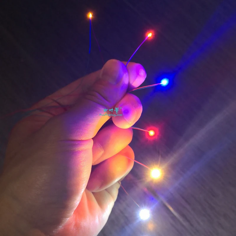 Pre wired 3V 0402 SMD LED Red 30cm wires pre soldered hobby model kit railway railroad 2