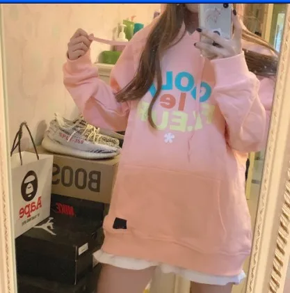 Розовый Мужской Гольф цветок Le Fleur Tyler The Creator толстовки с капюшоном толстовки бархат хлопок Drake из плотного флиса# JJ1 - Цвет: Розовый