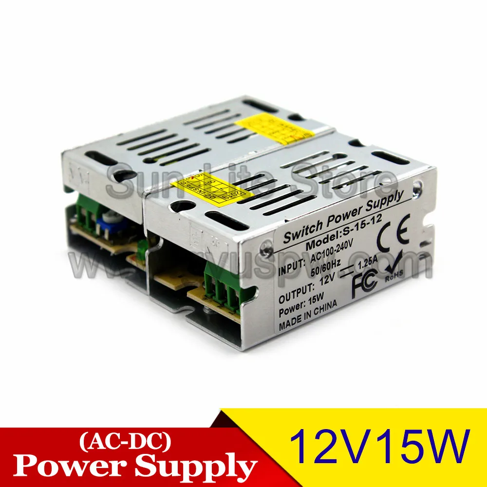 DC 12V источник питания Переключение 1.25A 15W светильник ing трансформаторы 100-240v AC DC12V драйвер SMPS для Светодиодный светильник CC tv AV tv