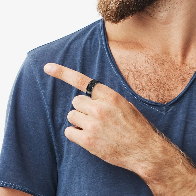 Smart Temperature Ring Titanium Steel Mood Emotion Feeling Intelligent Sensitive Rings for Women Men Waterproof Jewelry 6