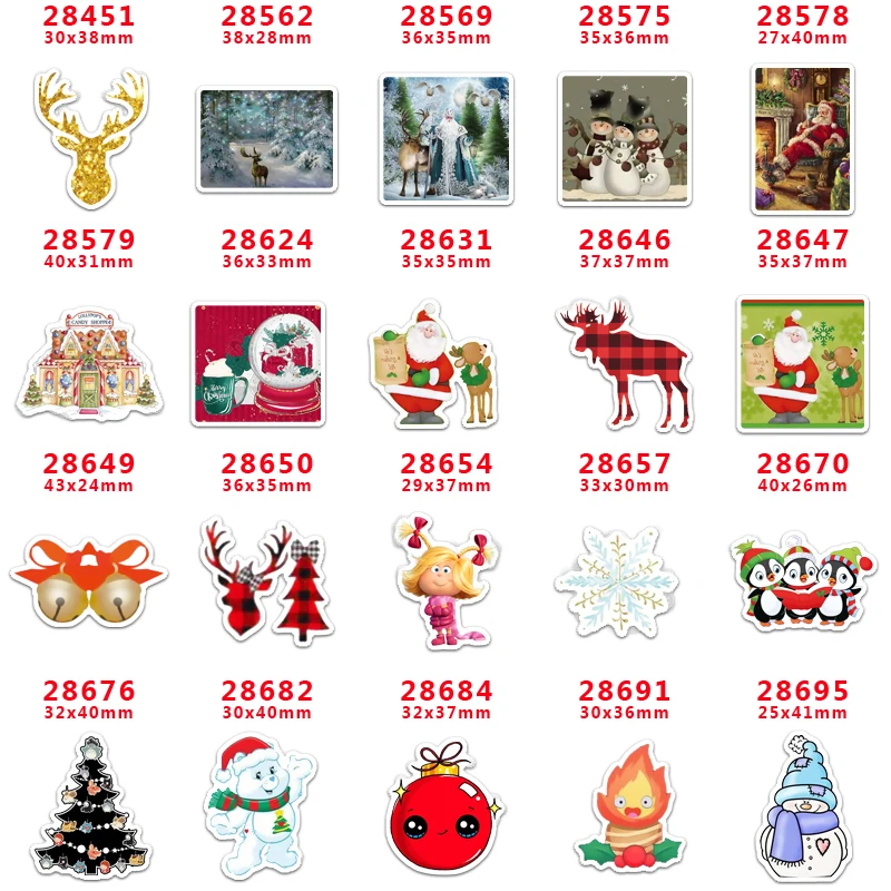 30 шт. плоское украшение из смолы Рождество смолы pr28695