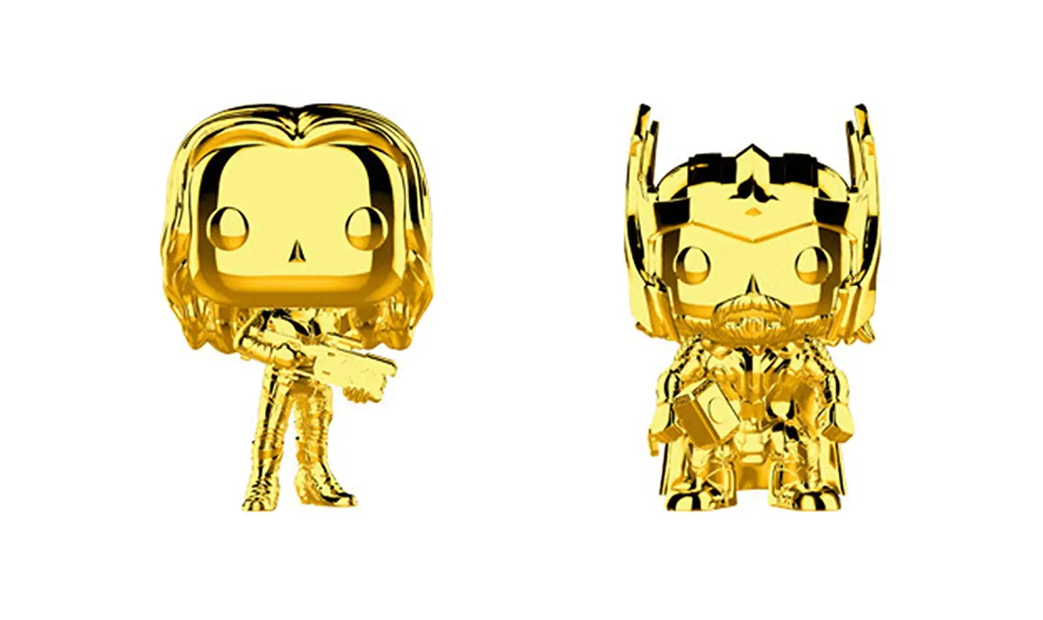 Оригинальный Funko pop Secondhand Marvel Studio 10 - Thor and Gamora (Золотой хром) Виниловая фигурка