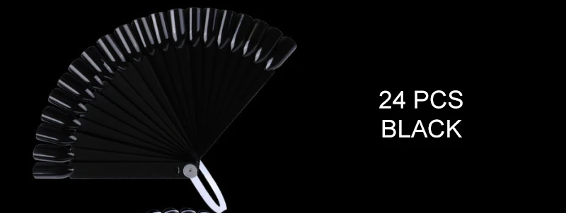 24pcs Black 12 В/24 В/32 шт./компл. прозрачные накладные искусственные ногти черные наконечники решетка вентилятора отделениями для карточек и полностью рисунки на ногтях Дисплей практика акриловый маникюр инструменты - Цвет: 24pcs Black
