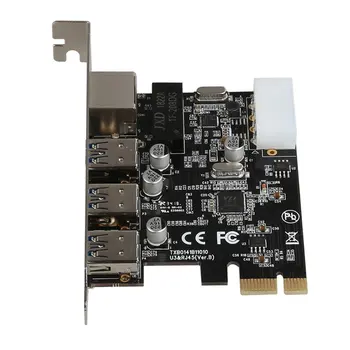 

8153 Chipset RJ45 LAN PCI Express Network Card Adapter Card 10/100 / 1000Mbps PCIE to 3 Port USB 3.0 Gigabit Ethernet Hub