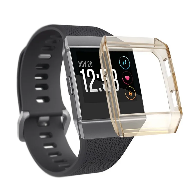 Чехол для часов для Fitbit Ionic Smart Watch пылезащитный устойчивый к царапинам водонепроницаемый ТПУ защитный чехол - Цвет: Серый Purpel
