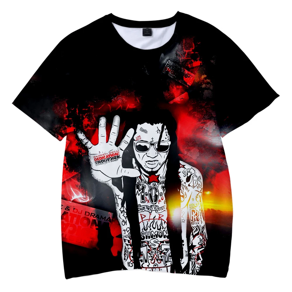 Summer 3D Print Hot Sale Lil Wayne Children white T-shirts Boy/Girl Casual Funny Kids T shirt fashion Loose black tees | Мужская одежда