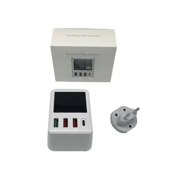 

A9T 30W QC3.0 USB + Type-C 4 Ports Charger Adapter Digital Display Fast Charging USB Travel Charger